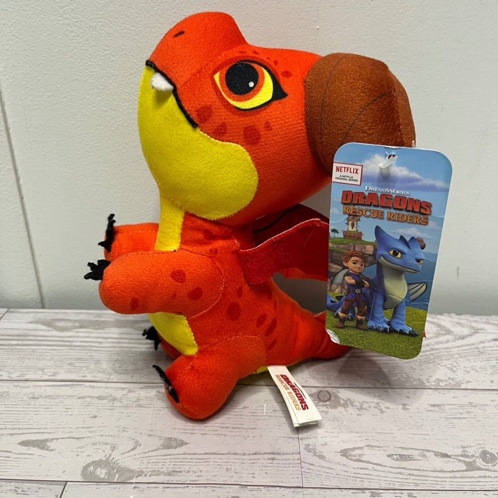 DreamWorks Dragons Rescue Riders Burple Orange Plush 7 Inch Toy Factory NWT